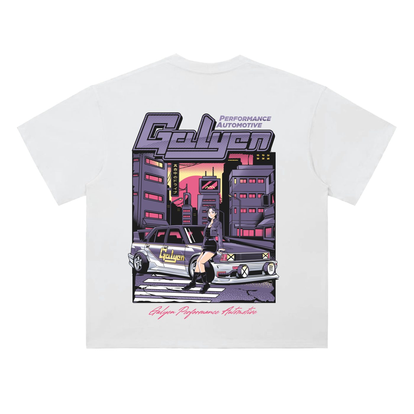 Two-Sided Cyberpunk Drop Shoulder Cotton T-Shirt