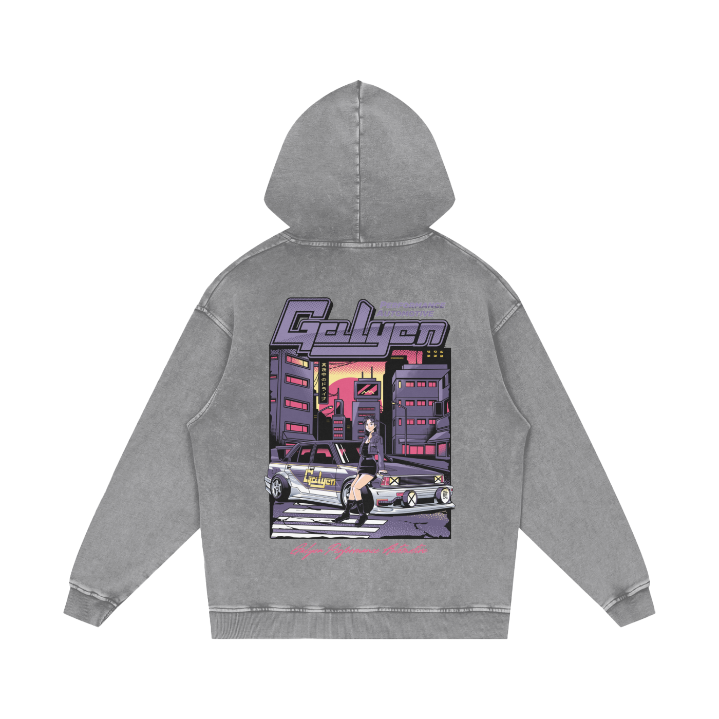 Cyberpunk AE71 Snow Washed Loose Cotton Hoodie
