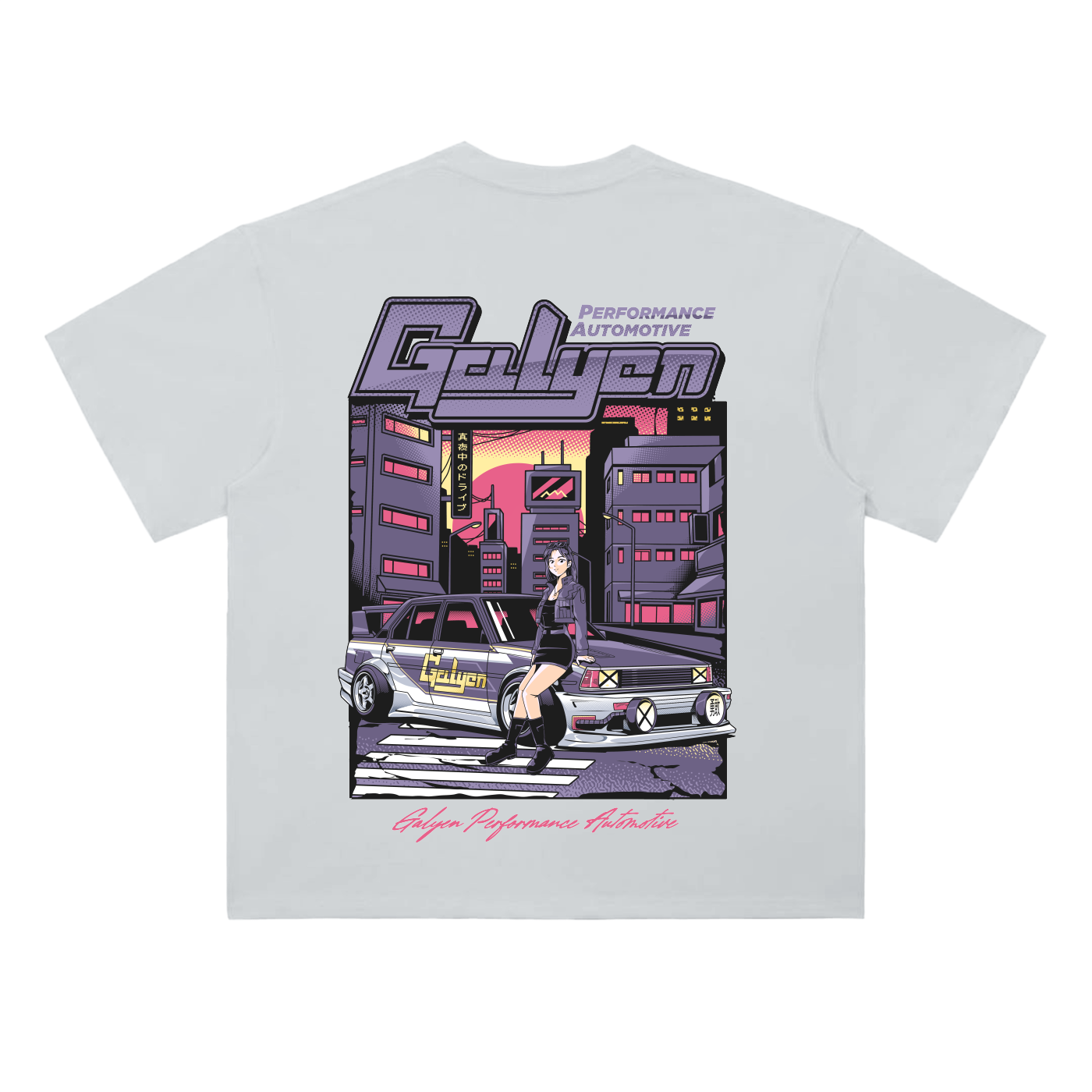 Two-Sided Cyberpunk Drop Shoulder Cotton T-Shirt